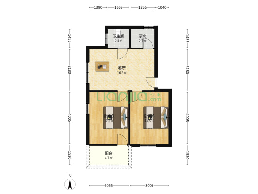 热电路北巷 2室1厅1卫 51平方