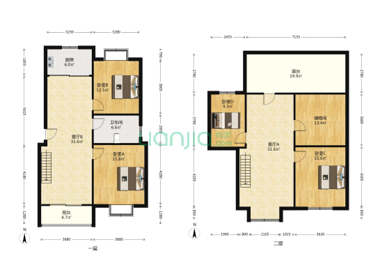 河滨嘉苑 4室2厅1卫 175平方