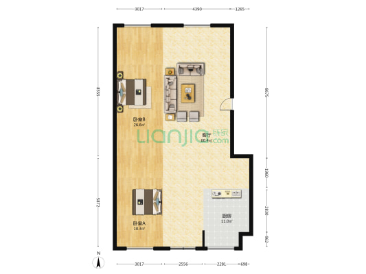前程村 2室1厅0卫 135平方