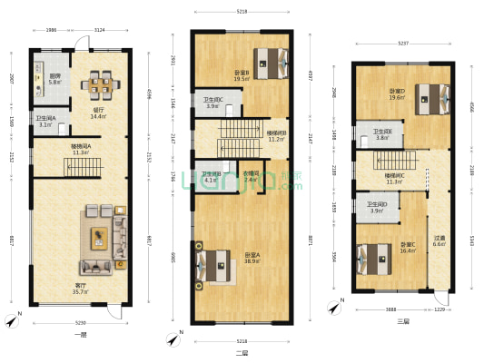 碧秀花园 4室2厅5卫 248平方