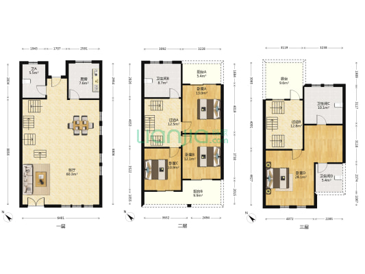 融科橡树澜湾A组团 4室1厅4卫 265平方