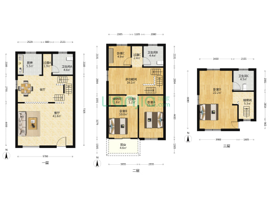 安琪花苑(别墅) 5室1厅3卫 202平方