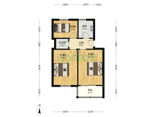 和乐苑 3室0厅1卫 61平方