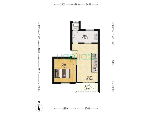 建新东路151号 1室1厅1卫 41平方