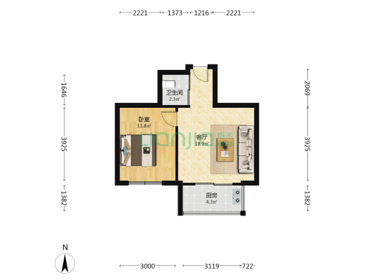 南莹新村东区 1室1厅1卫 48平方