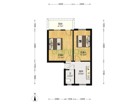 丹顶鹤社区 2室0厅1卫 49平方