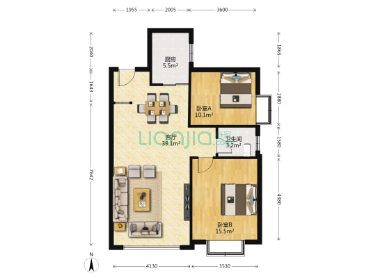 工建小区 2室1厅1卫 87平方