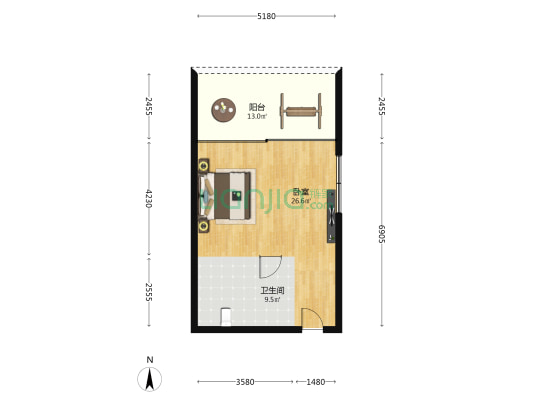 榆亚路610号 1室0厅1卫 62平方