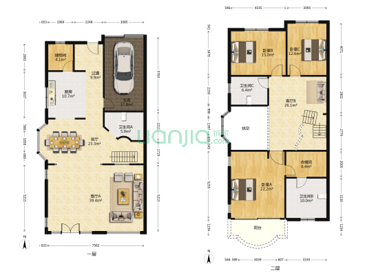 盛世天地 3室3厅3卫 244平方