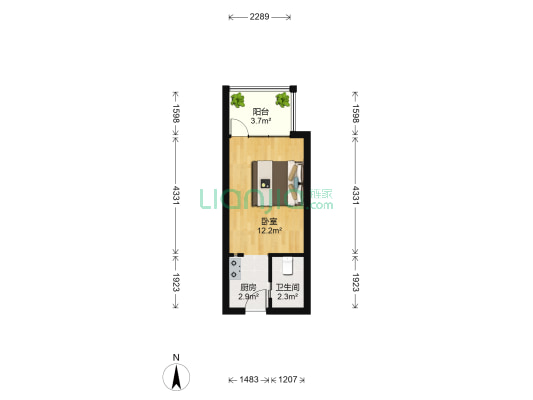 万基新界 1室0厅1卫 26平方