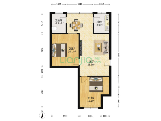 大古井街简雍巷 2室1厅1卫 79平方