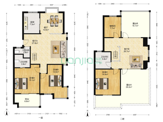三江鸣翠桃源 3室3厅3卫 160平方