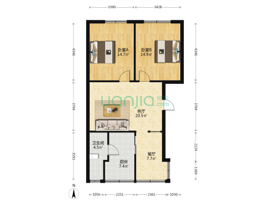 花溪大道北段101号 2室2厅1卫 84平方