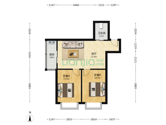 图书批发大厦 2室1厅1卫 73平方