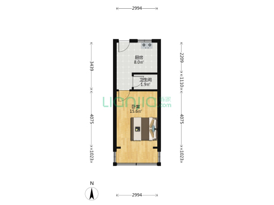 腊树园 1室0厅1卫 35平方