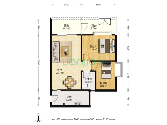 锦绣趣园 2室1厅1卫 71平方