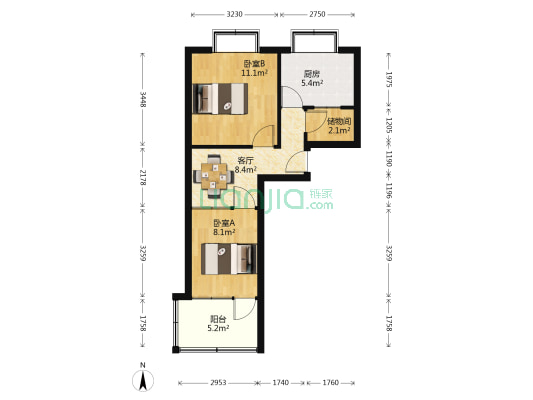 双合里 2室1厅0卫 48平方