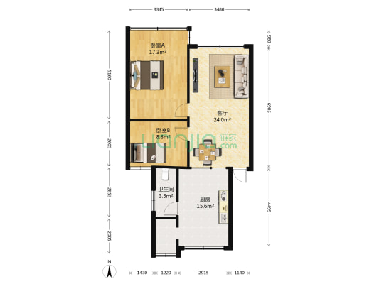 花溪公园平安小区 2室1厅1卫 70平方