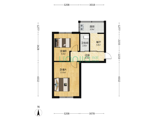 北安里小区 2室1厅1卫 47平方
