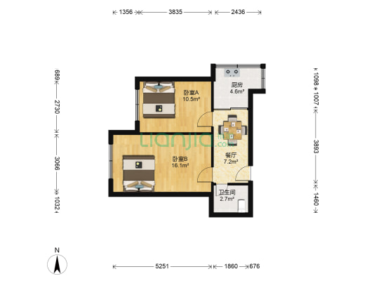 付家庄街 2室1厅1卫 51平方