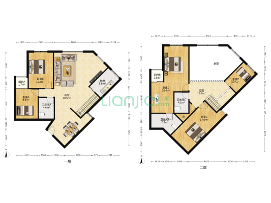 中天宅吉大厦 5室1厅3卫 202平方