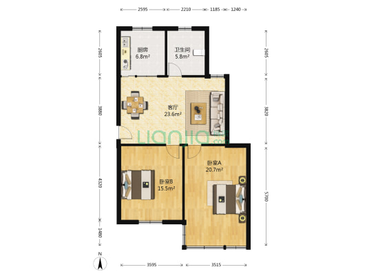 馨嘉园 2室1厅1卫 93平方