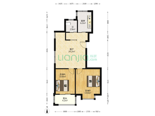 惊驾名庭C区 2室1厅1卫 88平方
