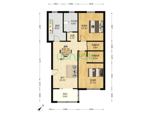 金芙苑 2室1厅1卫 92平方