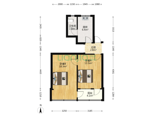 马塍路2号 2室0厅1卫 55平方