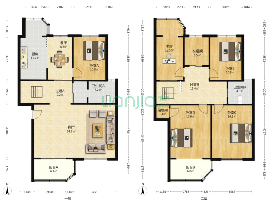 佳苑小区·西 5室2厅2卫 214平方