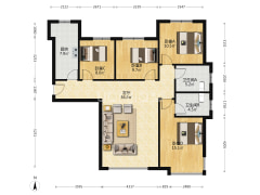 涿州高铁东站高铁新干线全明简装3居室，楼层高采光好-涿州高铁新干线户型图