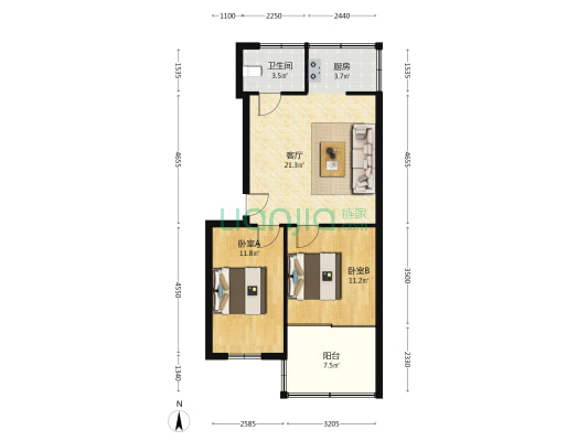 五一东街小区 2室1厅1卫 63平方