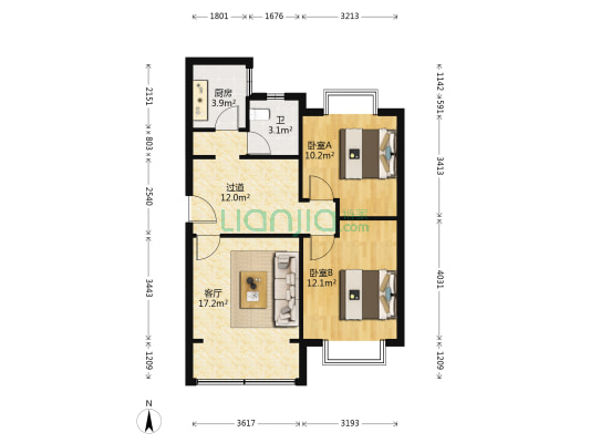康兴园 2室1厅1卫 75平方