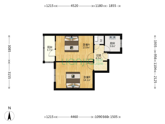 南阳路97号院 2室0厅1卫 50平方