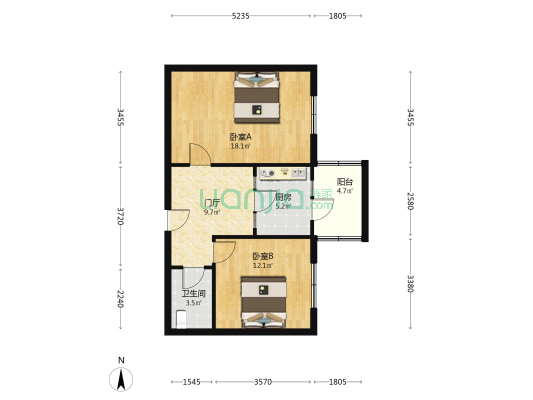 电教街 2室0厅1卫 68平方