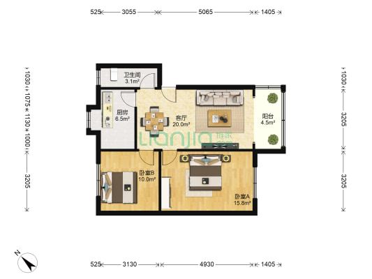 襄阳市商务局金叶巷3号院区 2室1厅1卫 70平方