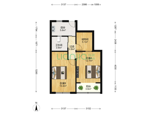 大林大楼 2室0厅1卫 70平方