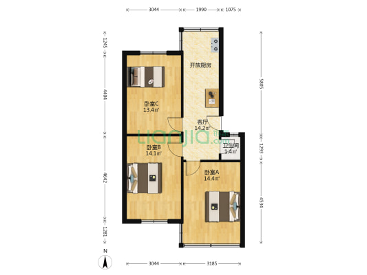 青羊东二路78号 3室1厅1卫 70平方