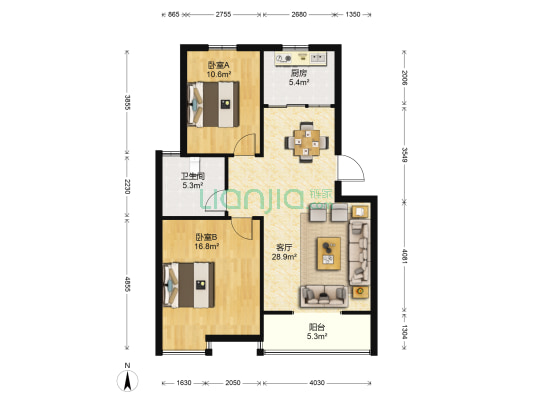 锦绣华府(魏都区) 2室1厅1卫 100平方