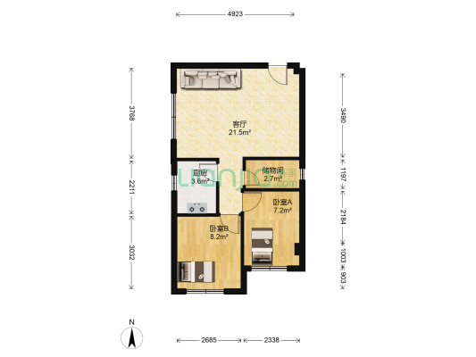 解放东路 2室1厅0卫 64平方
