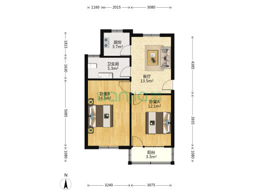 三八新村 2室1厅1卫 67平方