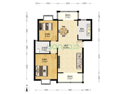 碧华林二期 2室1厅1卫 89平方