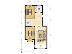 东林家园精装修两居室有电梯中楼层-涿州东林家园户型图