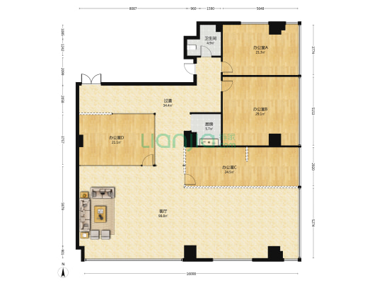 天元国际 4室1厅1卫 366平方