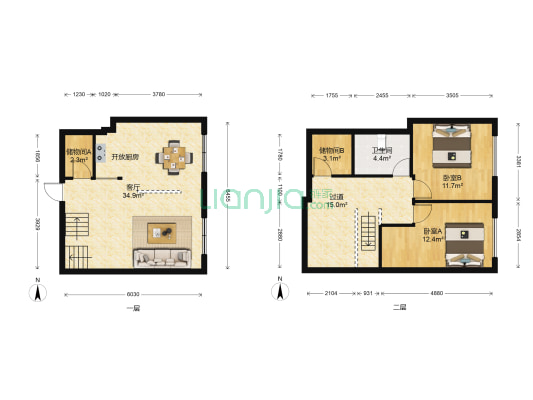 东南悦城 2室1厅1卫 56平方