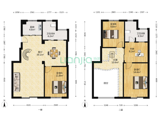 文化家园二期 4室1厅2卫 151平方