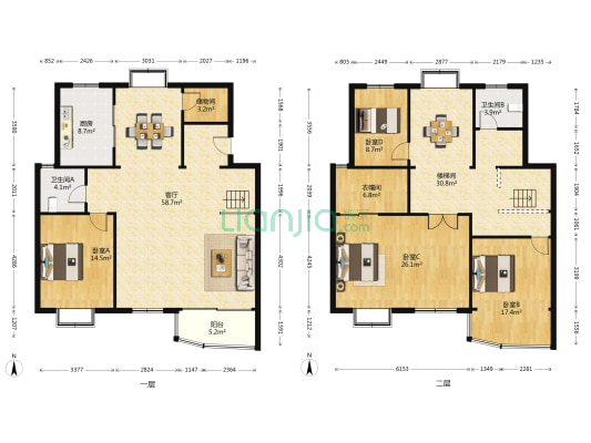 南城花园 4室1厅2卫 230平方