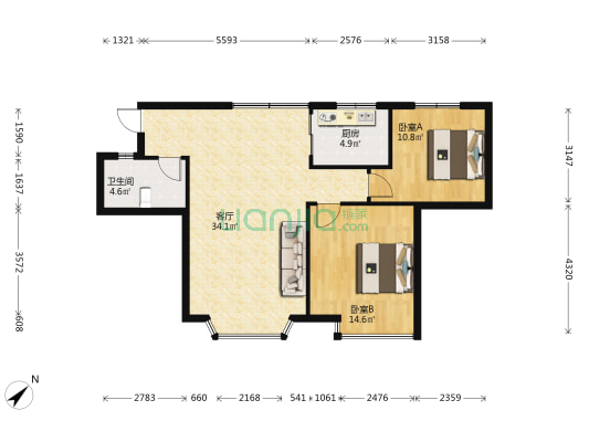 工农院街141号 2室1厅1卫 94平方