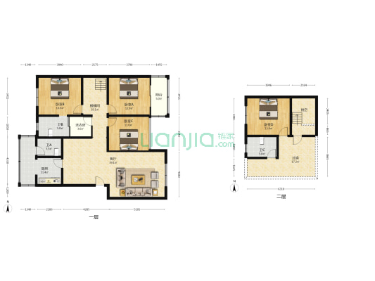 江安中路132号 4室1厅3卫 134平方