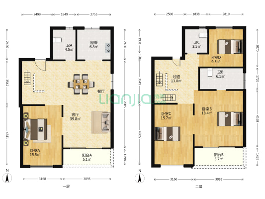 御章府一期北区 4室1厅3卫 159平方